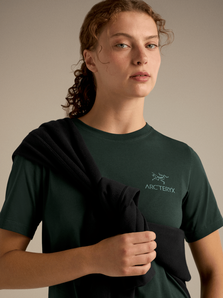 Arc'teryx Women's Kragg SL Cotton Emblem Crew Short Sleeve Shirt Dark Jade Arc'teryx