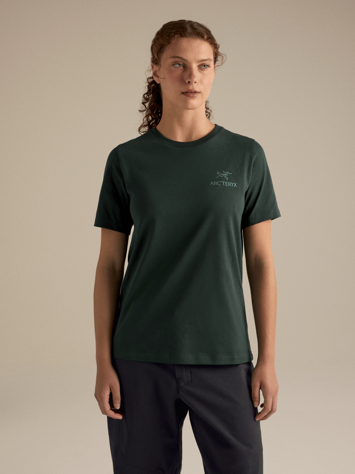 Arc'teryx Women's Kragg SL Cotton Emblem Crew Short Sleeve Shirt Dark Jade Arc'teryx