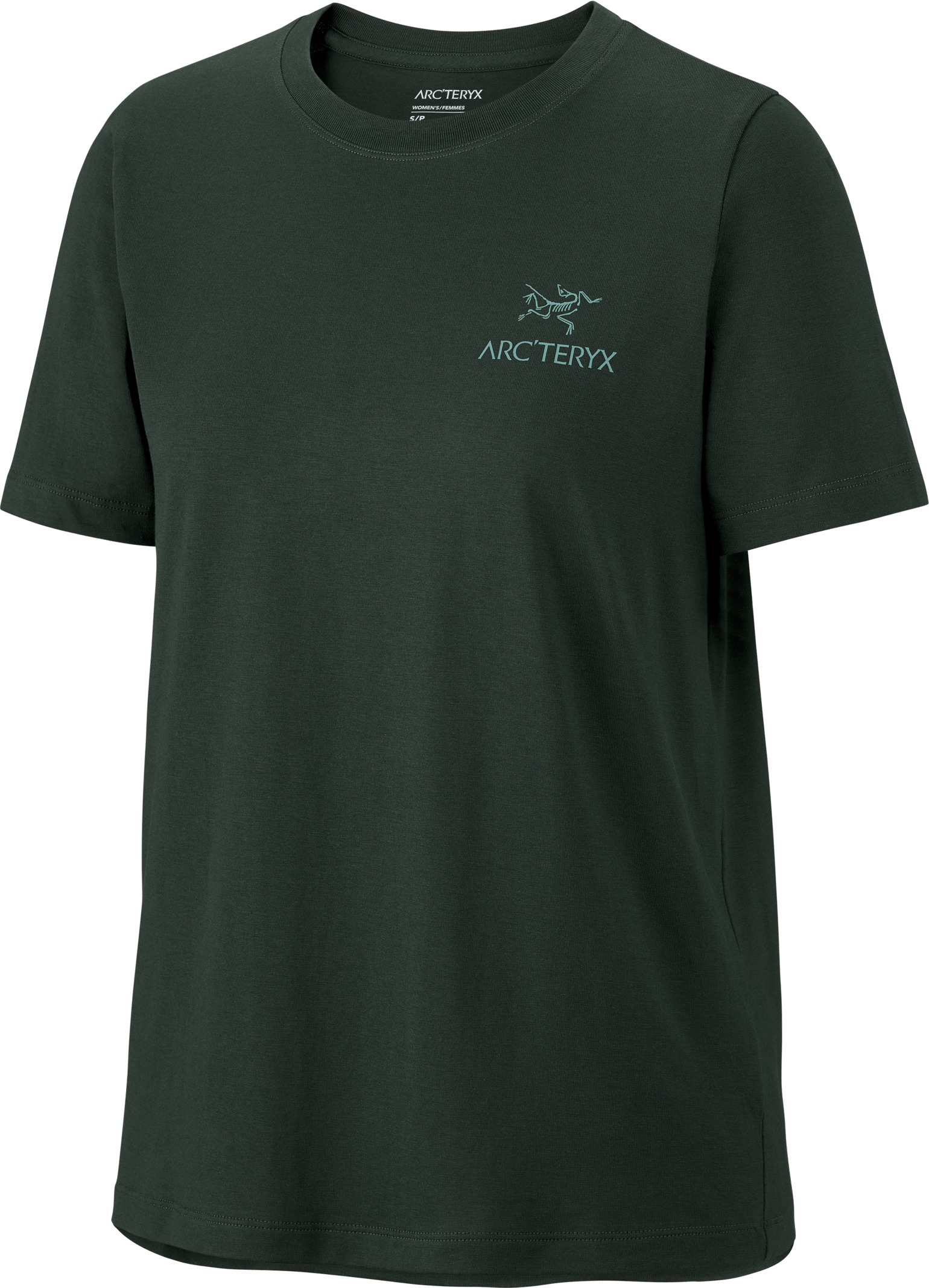Arc'teryx Women's Kragg SL Cotton Emblem Crew Short Sleeve Shirt Dark Jade