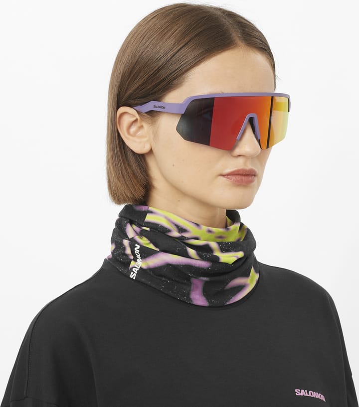 Salomon Salomon Neck Gaiter Deep Black/iris Orchid/acid Lime Salomon