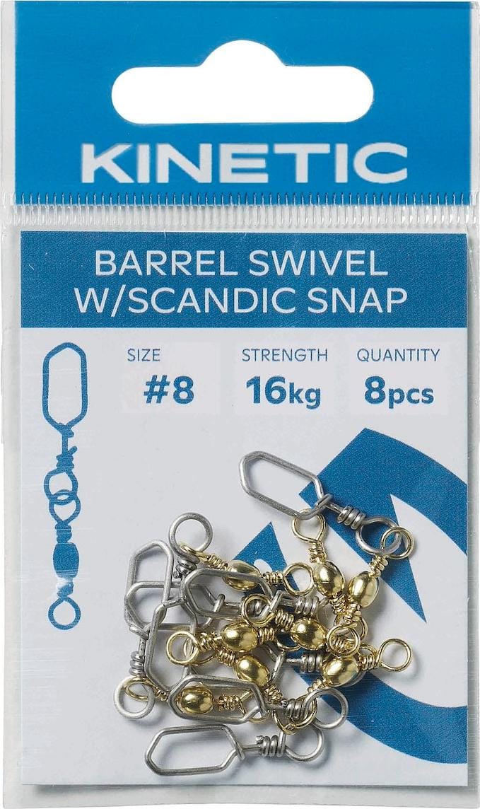 Kinetic Barrel Swivel W/Scandic Snap Brass Kinetic