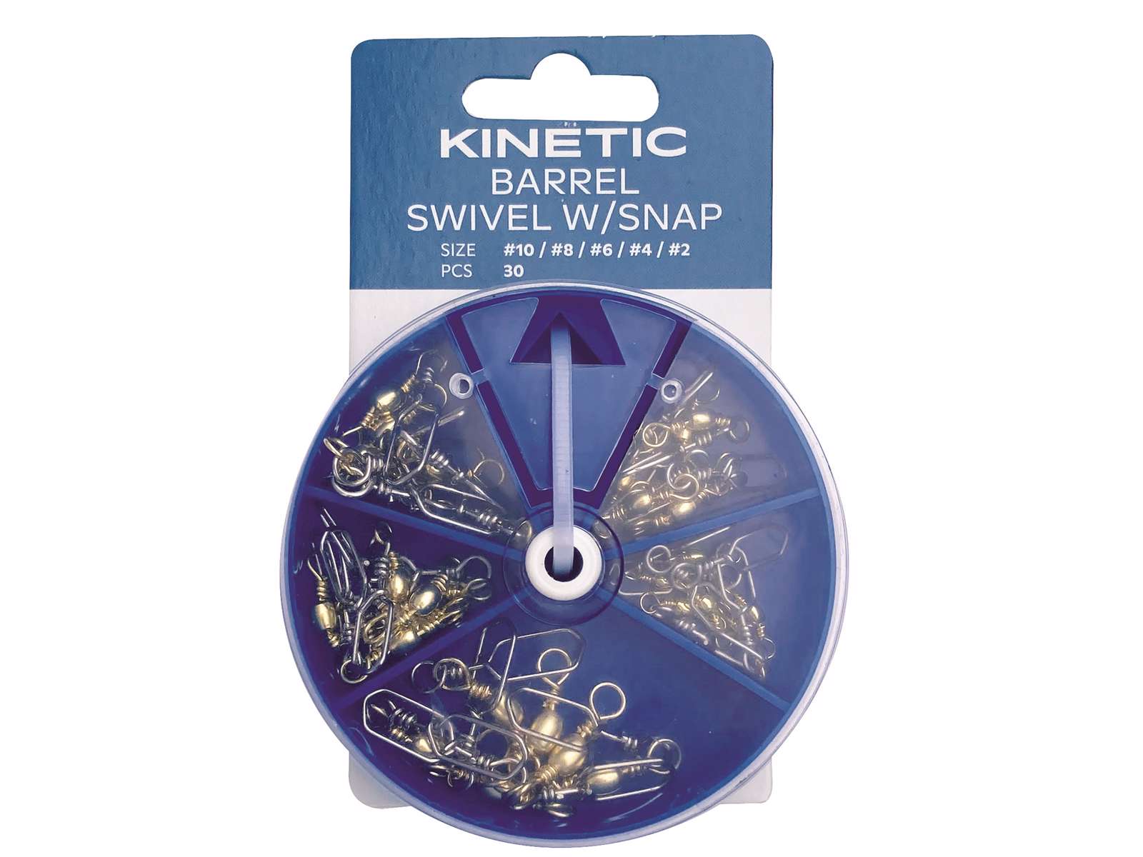 Kinetic Kinetic Barrel Swivel W/Snap Assortment 30pk