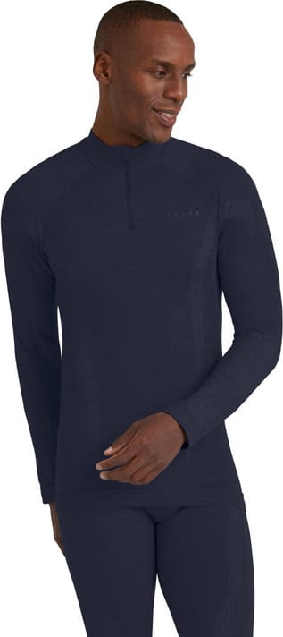 Falke Men's Long Sleeve Zip Wool-Tech Space Blue Falke