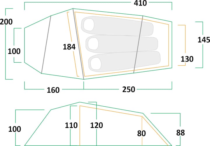 Nordic 3 Persons Green Fauna Outdoor