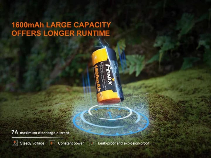 Fenix Fenix Arb-L18-1600 18350 Batteri 1600 Mah Orange Fenix