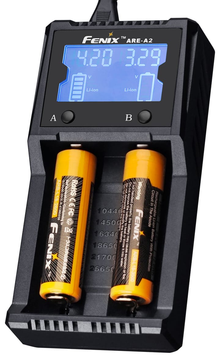 Fenix Fenix Are-A2 Batterilader Smart 2-Kanals Lader Fenix Fenix Fenix Are-A2 Batterilader Smart 2-Kanals Lader Fenix