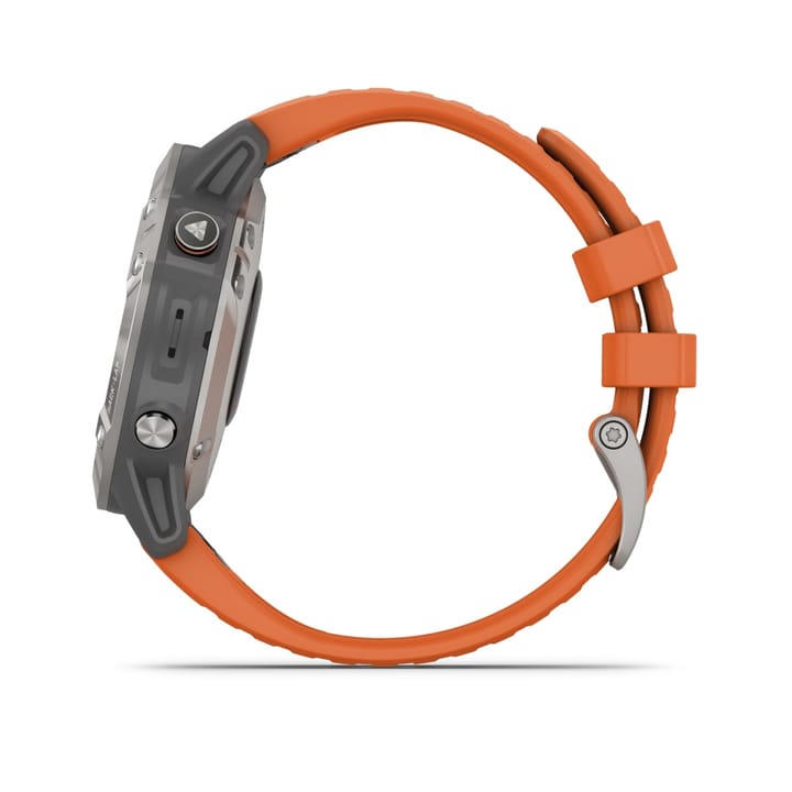 Garmin Fenix 6 Sapphire Titanium Gray w/ Orange Band Garmin Garmin Fenix 6 Sapphire Titanium Gray w/ Orange Band Garmin