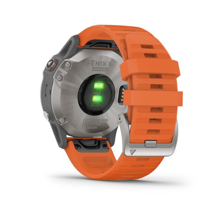 Garmin Fenix 6 Sapphire Titanium Gray w/ Orange Band Garmin Garmin Fenix 6 Sapphire Titanium Gray w/ Orange Band Garmin