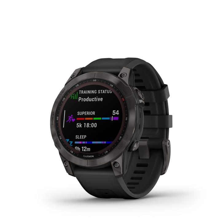 Garmin Fenix 7 Sapphire Solar, Carbon Gray Titanium Dlc W/Black Band Garmin Garmin Fenix 7 Sapphire Solar, Carbon Gray Titanium Dlc W/Black Band Garmin