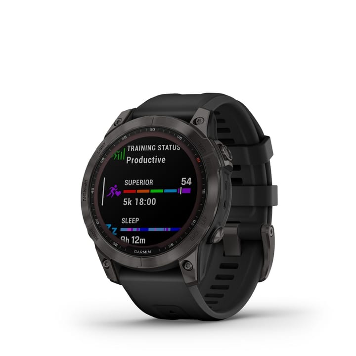 Garmin Fenix 7 Sapphire Solar, Carbon Gray Titanium Dlc W/Black Band Garmin