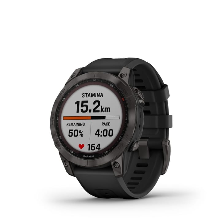 Garmin Fenix 7 Sapphire Solar, Carbon Gray Titanium Dlc W/Black Band Garmin