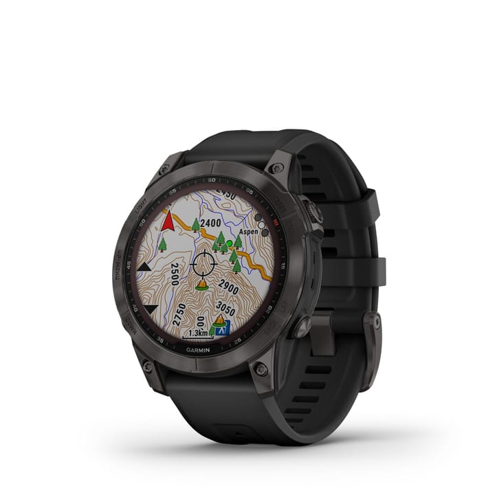 Garmin Fenix 7 Sapphire Solar, Carbon Gray Titanium Dlc W/Black Band Garmin Garmin Fenix 7 Sapphire Solar, Carbon Gray Titanium Dlc W/Black Band Garmin