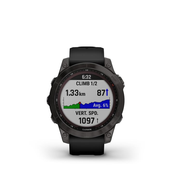 Garmin Fenix 7 Sapphire Solar, Carbon Gray Titanium Dlc W/Black Band Garmin Garmin Fenix 7 Sapphire Solar, Carbon Gray Titanium Dlc W/Black Band Garmin