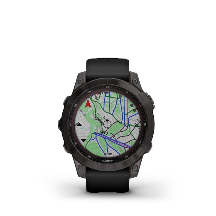 Garmin Fenix 7 Sapphire Solar, Carbon Gray Titanium Dlc W/Black Band Garmin Garmin Fenix 7 Sapphire Solar, Carbon Gray Titanium Dlc W/Black Band Garmin
