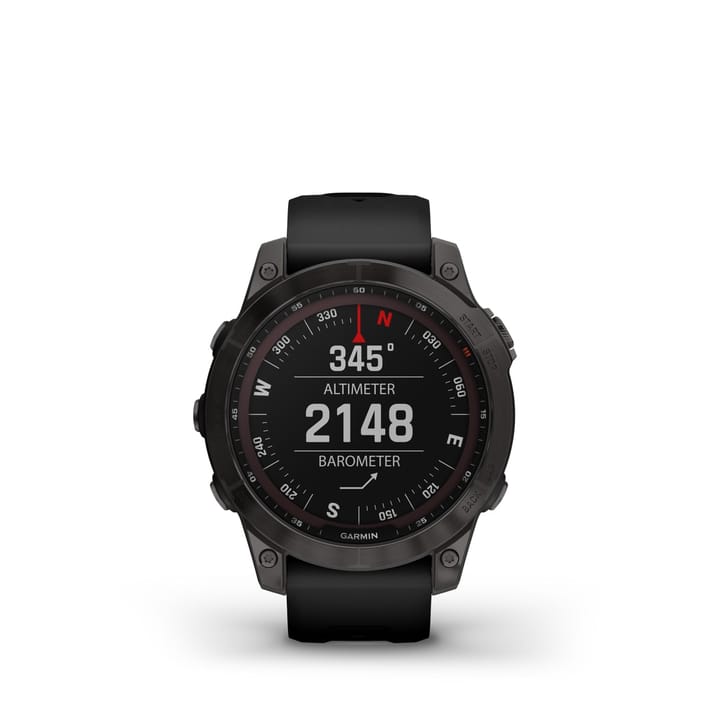 Garmin Fenix 7 Sapphire Solar, Carbon Gray Titanium Dlc W/Black Band Garmin Garmin Fenix 7 Sapphire Solar, Carbon Gray Titanium Dlc W/Black Band Garmin