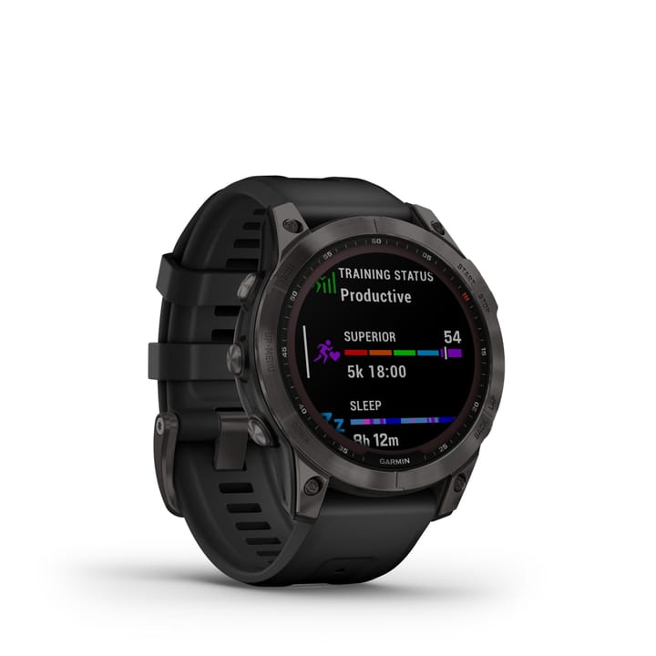 Garmin Fenix 7 Sapphire Solar, Carbon Gray Titanium Dlc W/Black Band Garmin