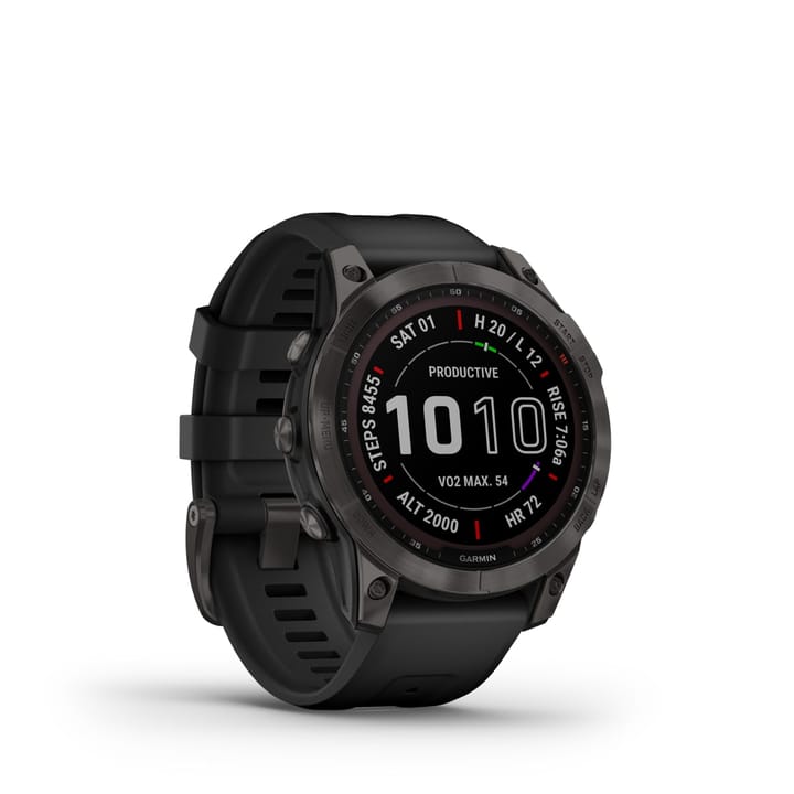 Garmin Fenix 7 Sapphire Solar, Carbon Gray Titanium Dlc W/Black Band Garmin