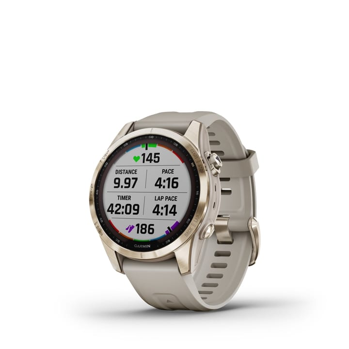 Garmin Fenix 7s Sapphire Solar, Cream Gold Titanium Dlc W/Light Sand Band Garmin Garmin Fenix 7s Sapphire Solar, Cream Gold Titanium Dlc W/Light Sand Band Garmin