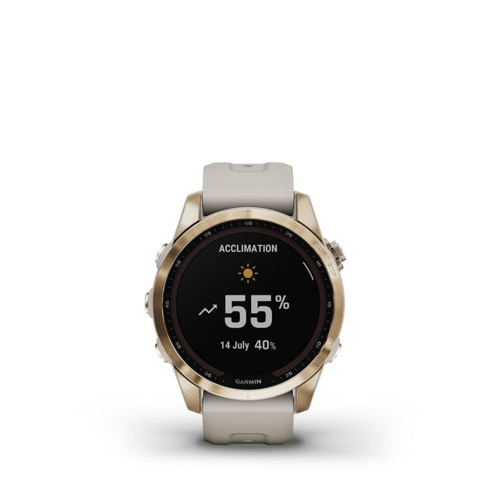Garmin Fenix 7s Sapphire Solar, Cream Gold Titanium Dlc W/Light Sand Band Garmin Garmin Fenix 7s Sapphire Solar, Cream Gold Titanium Dlc W/Light Sand Band Garmin
