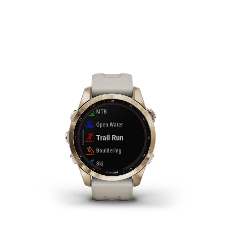 Garmin Fenix 7s Sapphire Solar, Cream Gold Titanium Dlc W/Light Sand Band Garmin Garmin Fenix 7s Sapphire Solar, Cream Gold Titanium Dlc W/Light Sand Band Garmin