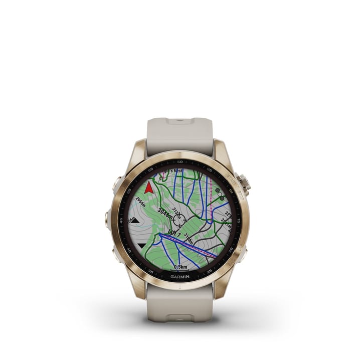 Garmin Fenix 7s Sapphire Solar, Cream Gold Titanium Dlc W/Light Sand Band Garmin Garmin Fenix 7s Sapphire Solar, Cream Gold Titanium Dlc W/Light Sand Band Garmin