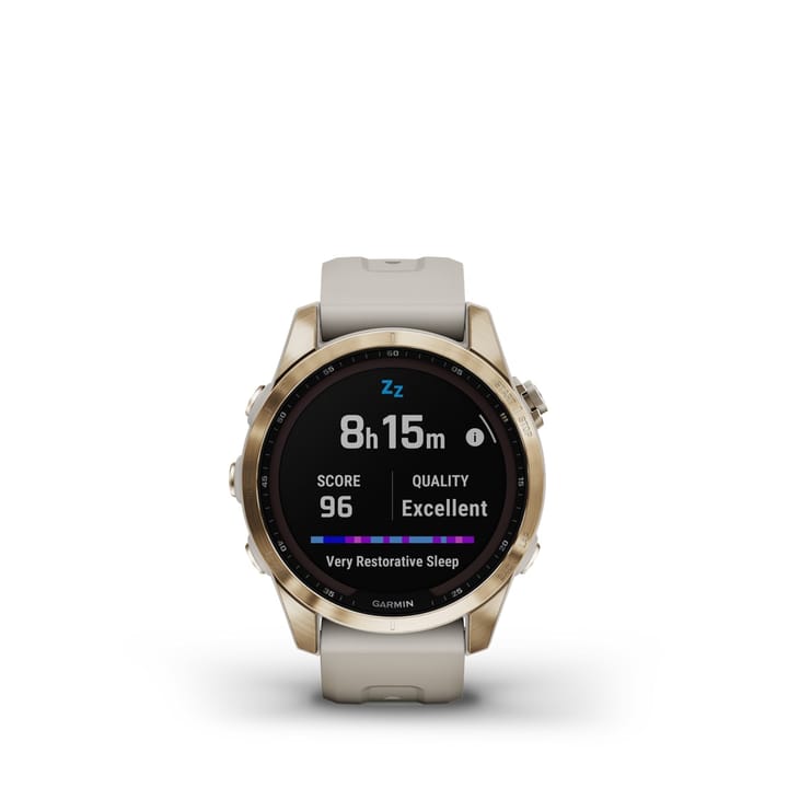 Garmin Fenix 7s Sapphire Solar, Cream Gold Titanium Dlc W/Light Sand Band Garmin Garmin Fenix 7s Sapphire Solar, Cream Gold Titanium Dlc W/Light Sand Band Garmin