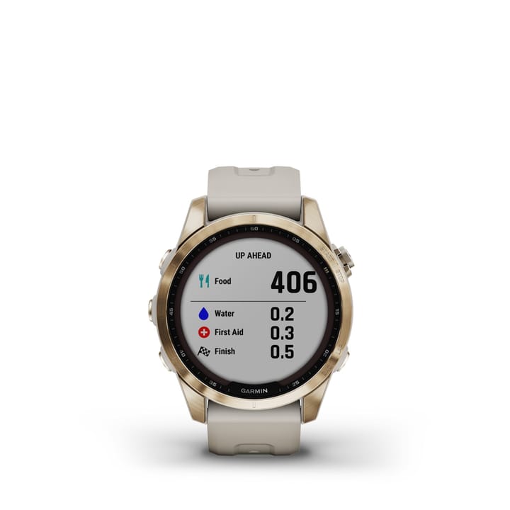 Garmin Fenix 7s Sapphire Solar, Cream Gold Titanium Dlc W/Light Sand Band Garmin Garmin Fenix 7s Sapphire Solar, Cream Gold Titanium Dlc W/Light Sand Band Garmin