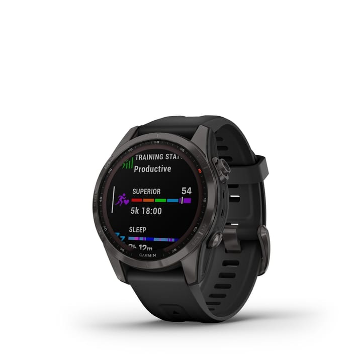 Garmin Fenix 7s Sapphire Solar, Carbon Gray Titanium Dlc W/Black Band Garmin Garmin Fenix 7s Sapphire Solar, Carbon Gray Titanium Dlc W/Black Band Garmin