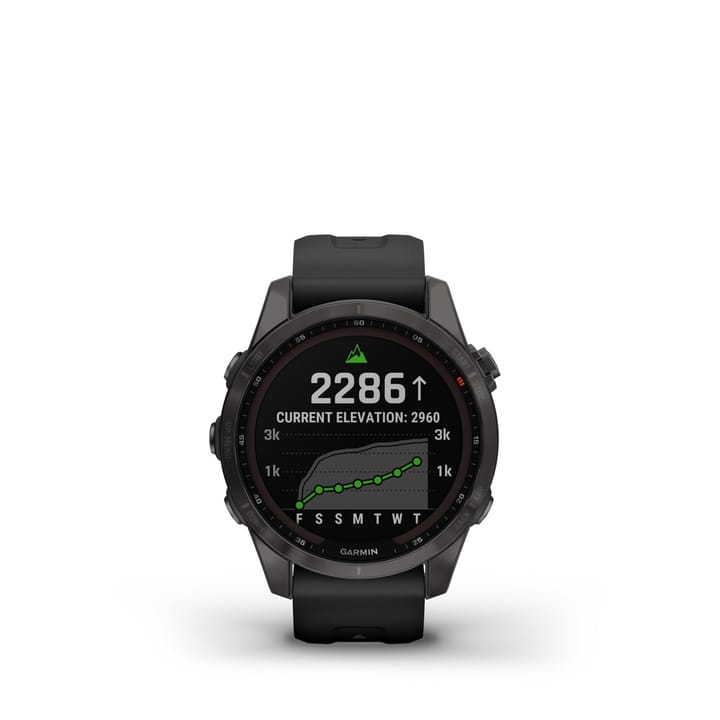 Garmin Fenix 7s Sapphire Solar, Carbon Gray Titanium Dlc W/Black Band Garmin