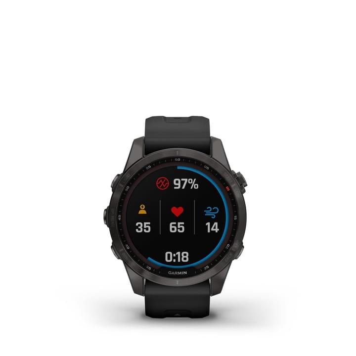 Garmin Fenix 7s Sapphire Solar, Carbon Gray Titanium Dlc W/Black Band Garmin Garmin Fenix 7s Sapphire Solar, Carbon Gray Titanium Dlc W/Black Band Garmin
