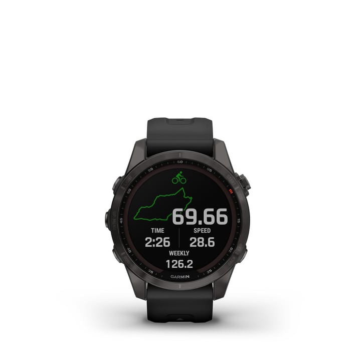 Garmin Fenix 7s Sapphire Solar, Carbon Gray Titanium Dlc W/Black Band Garmin Garmin Fenix 7s Sapphire Solar, Carbon Gray Titanium Dlc W/Black Band Garmin