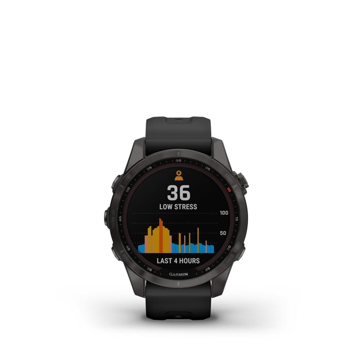 Garmin Fenix 7s Sapphire Solar, Carbon Gray Titanium Dlc W/Black Band Garmin Garmin Fenix 7s Sapphire Solar, Carbon Gray Titanium Dlc W/Black Band Garmin