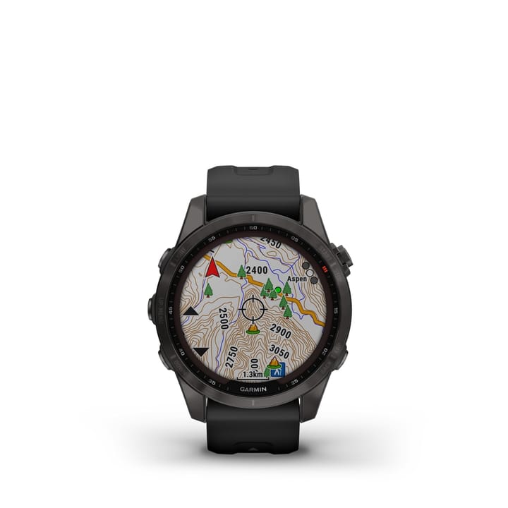 Garmin Fenix 7s Sapphire Solar, Carbon Gray Titanium Dlc W/Black Band Garmin Garmin Fenix 7s Sapphire Solar, Carbon Gray Titanium Dlc W/Black Band Garmin