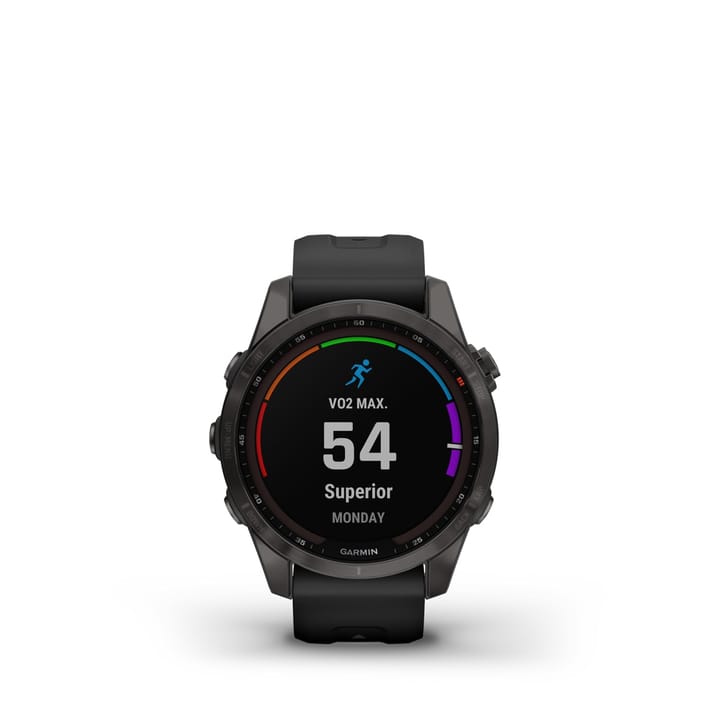 Garmin Fenix 7s Sapphire Solar, Carbon Gray Titanium Dlc W/Black Band Garmin Garmin Fenix 7s Sapphire Solar, Carbon Gray Titanium Dlc W/Black Band Garmin