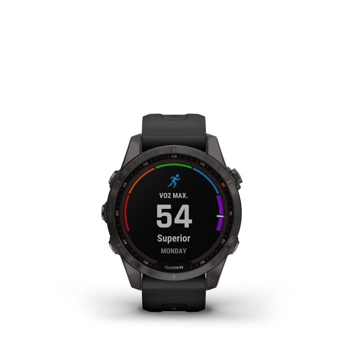 Garmin Fenix 7s Sapphire Solar, Carbon Gray Titanium Dlc W/Black Band Garmin