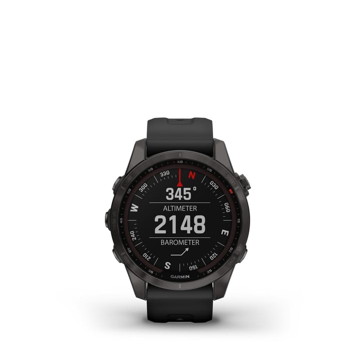 Garmin Fenix 7s Sapphire Solar, Carbon Gray Titanium Dlc W/Black Band Garmin Garmin Fenix 7s Sapphire Solar, Carbon Gray Titanium Dlc W/Black Band Garmin