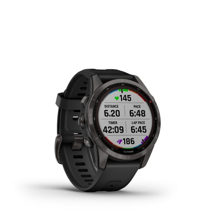 Garmin Fenix 7s Sapphire Solar, Carbon Gray Titanium Dlc W/Black Band Garmin