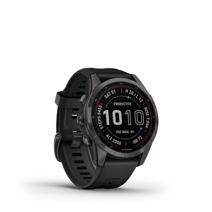 Garmin Fenix 7s Sapphire Solar, Carbon Gray Titanium Dlc W/Black Band Garmin