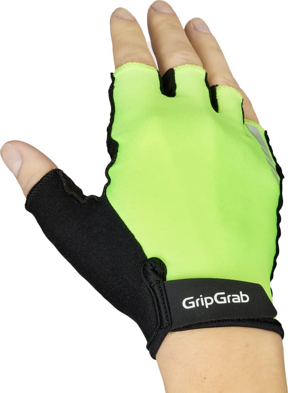 Gripgrab Women's Ride Padded Short Finger Summer Gloves Yellow Hi-vis Gripgrab