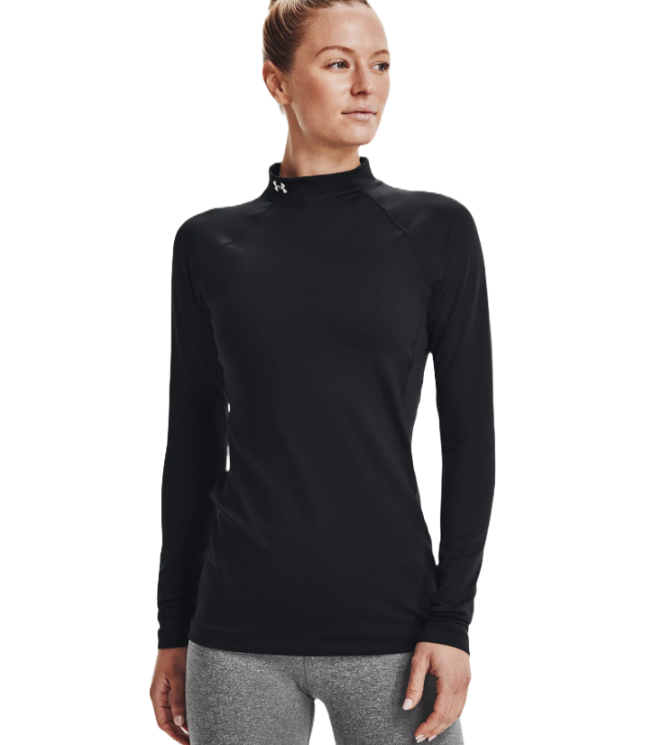 Under Armour Women's UA Authentics Mockneck Black Langermede treningstrøyer S