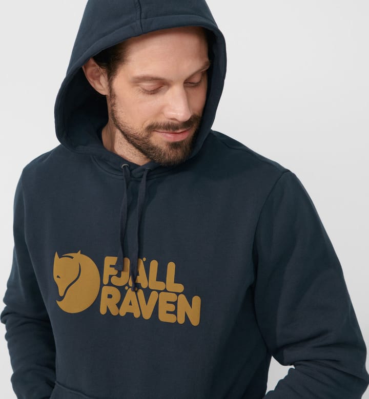 Men's Fjällräven Logo Hoodie Grey-Melange Fjällräven