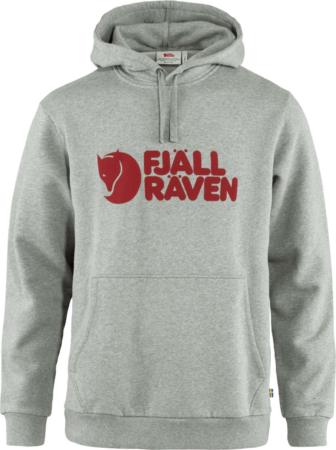 Men's Fjällräven Logo Hoodie Grey-Melange