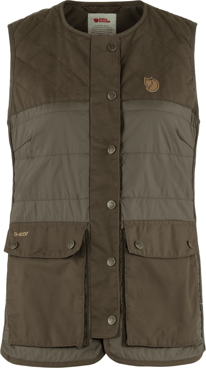 Women's Forest Wool Padded Vest Dark Olive Fjällräven