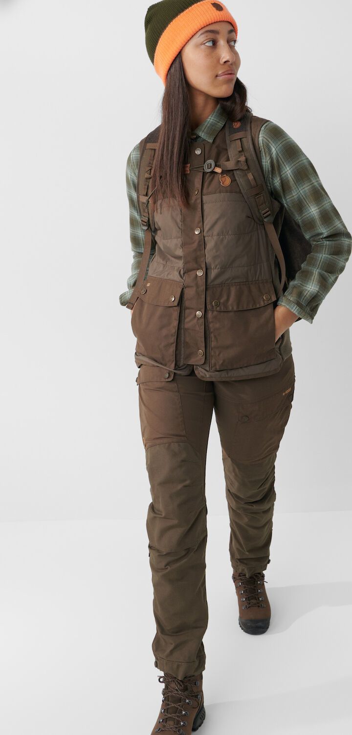 Women's Forest Wool Padded Vest Dark Olive Fjällräven