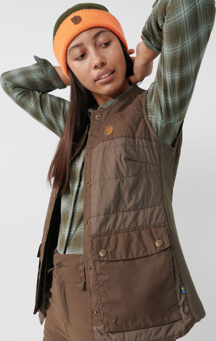 Women's Forest Wool Padded Vest Dark Olive Fjällräven