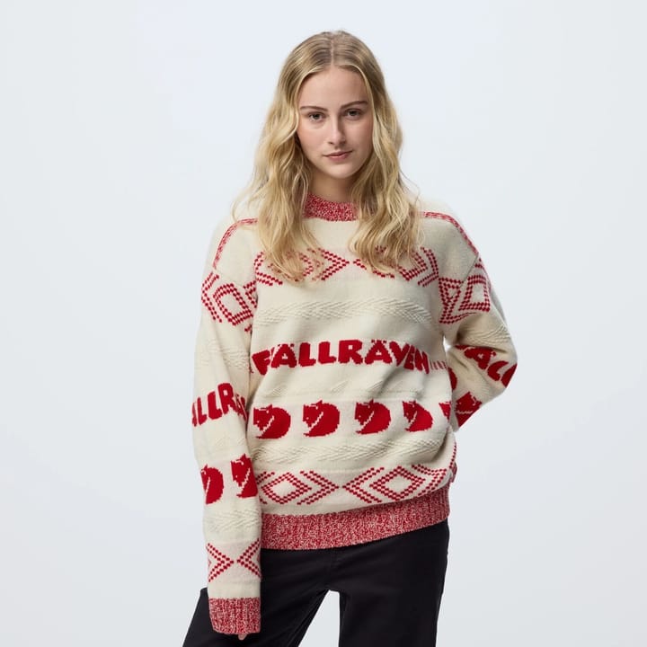 Fjällräven Fjällräven Jacquard Knit W Chalk White-true Red Fjällräven