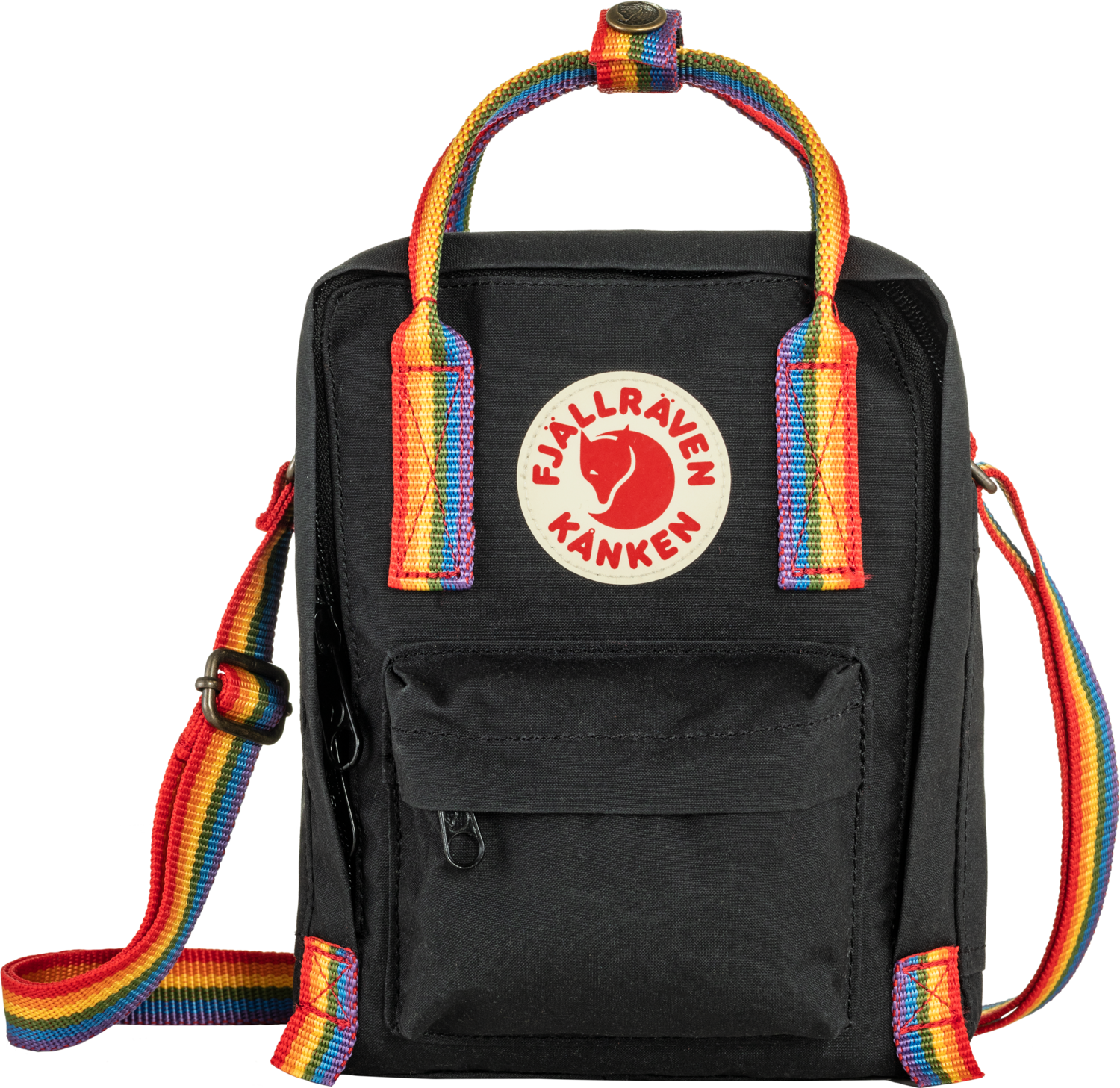 Fjällräven Kånken Rainbow Sling Black/Rainbow Pattern Axelremsväskor Black-Rainbow Pattern OneSize