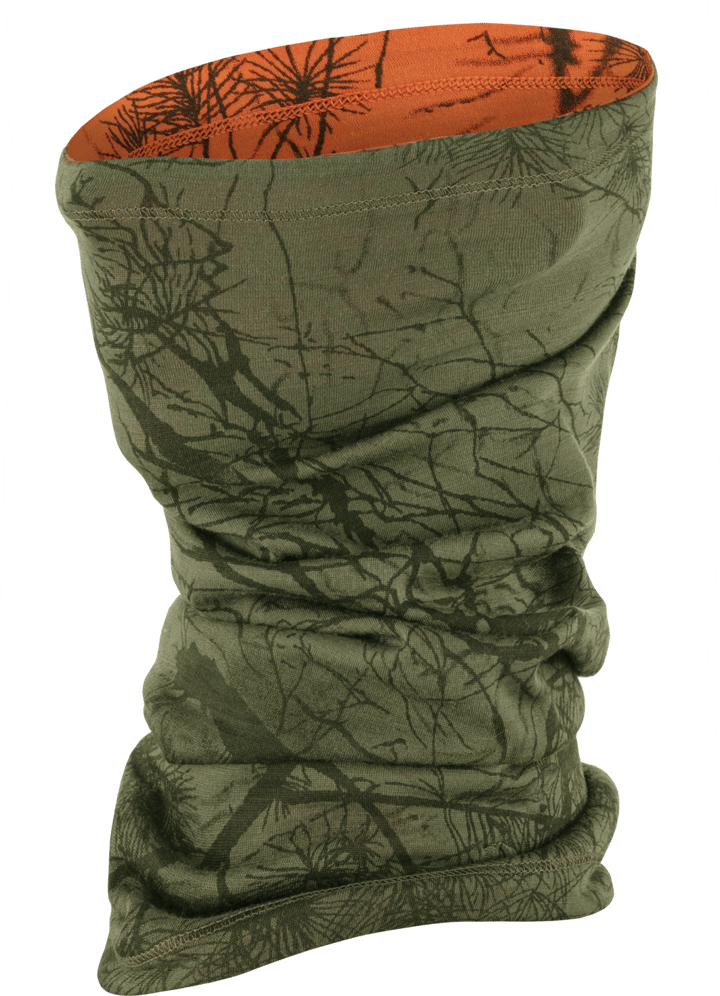 Lappland Neck Gaiter Green Camo-Orange Multi Camo Fjällräven