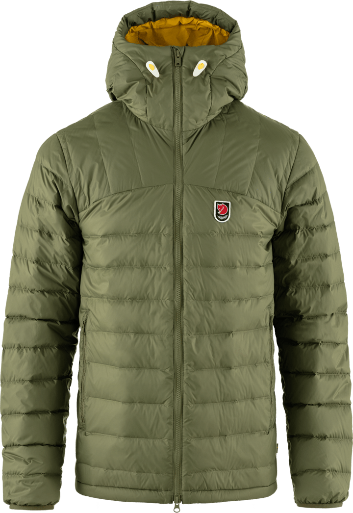 Men's Expedition Pack Down Hoodie Green-Mustard Yellow Fjällräven