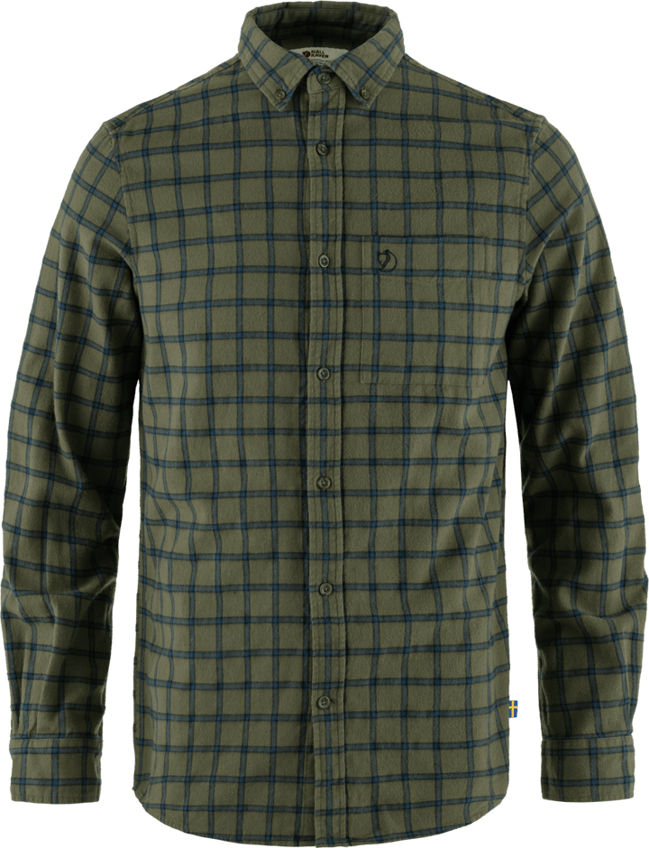 Fjällräven Men's Övik Flannel Shirt Laurel Green-Indigo Blue Fjällräven